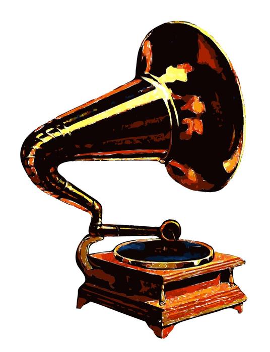 gramophone halftone on white