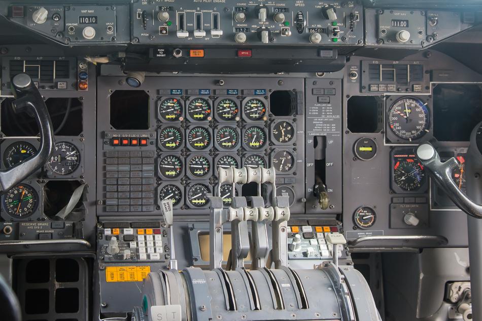 instruments and buttons in the cockpit