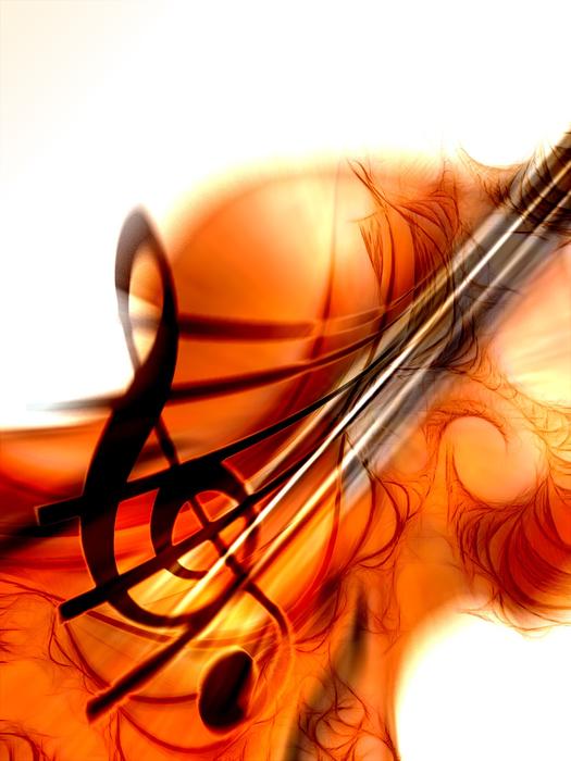 violin listen sound orange drawing