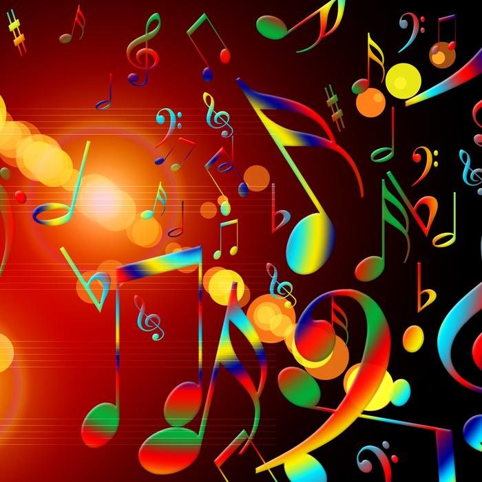 Beautiful and colorful, gradient notes, and light, clipart
