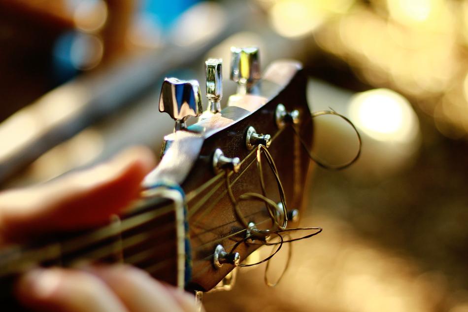 Acoustic Guitar on a blurred background