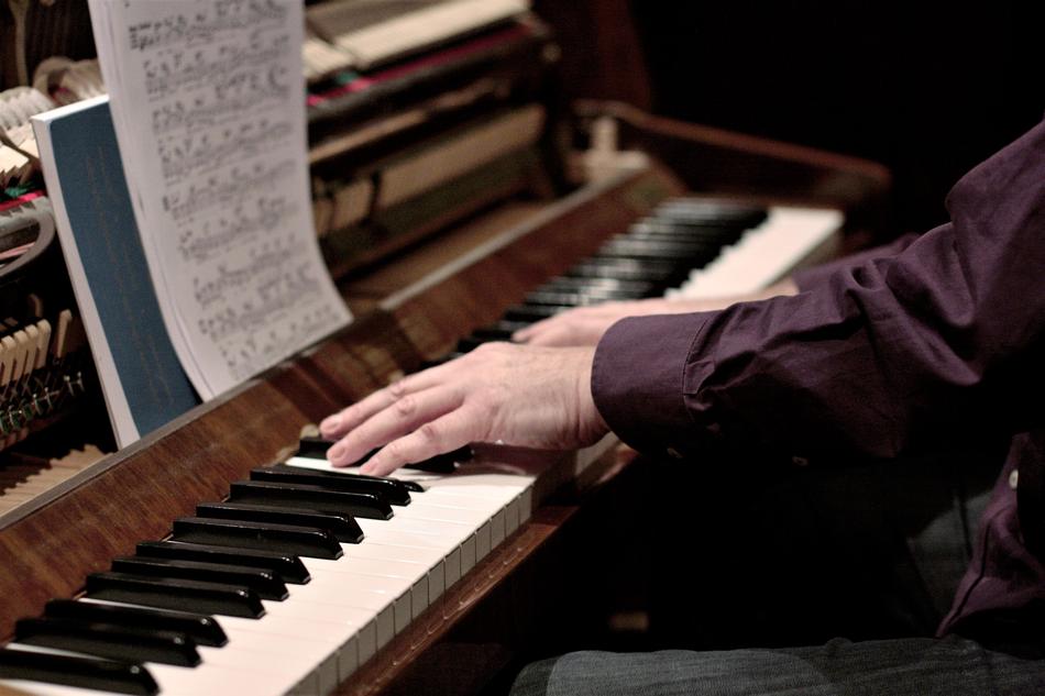 pianist's hands on the keys