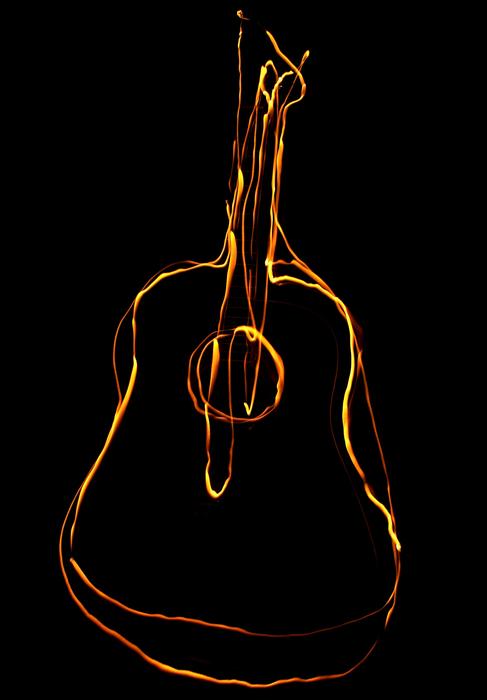 Painting of Guitar Music lined