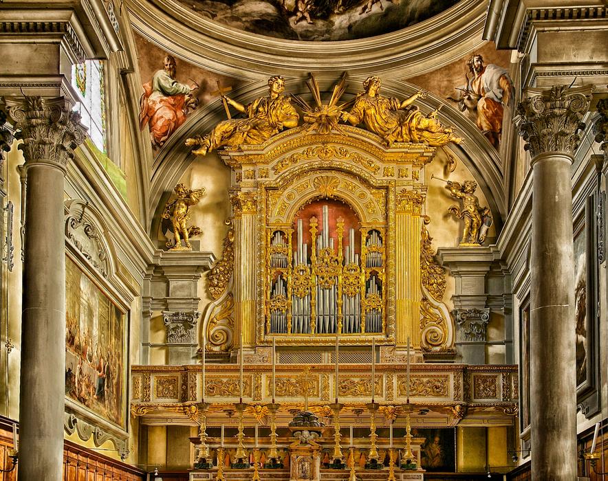 interior of cathedral in Florence, Italy