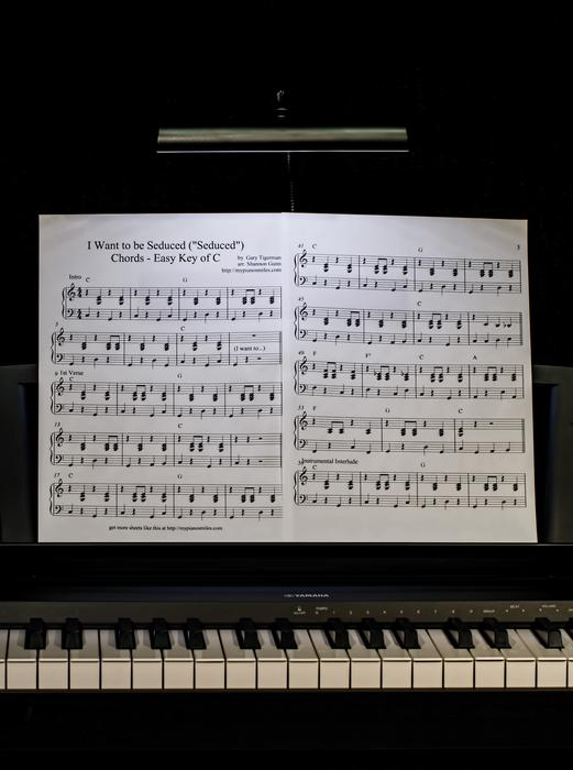 Music sheets with Lesson on Piano
