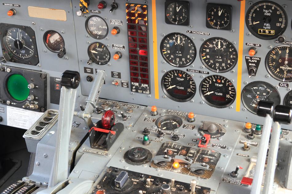 gauges in Cockpit of Fighter Aircraft