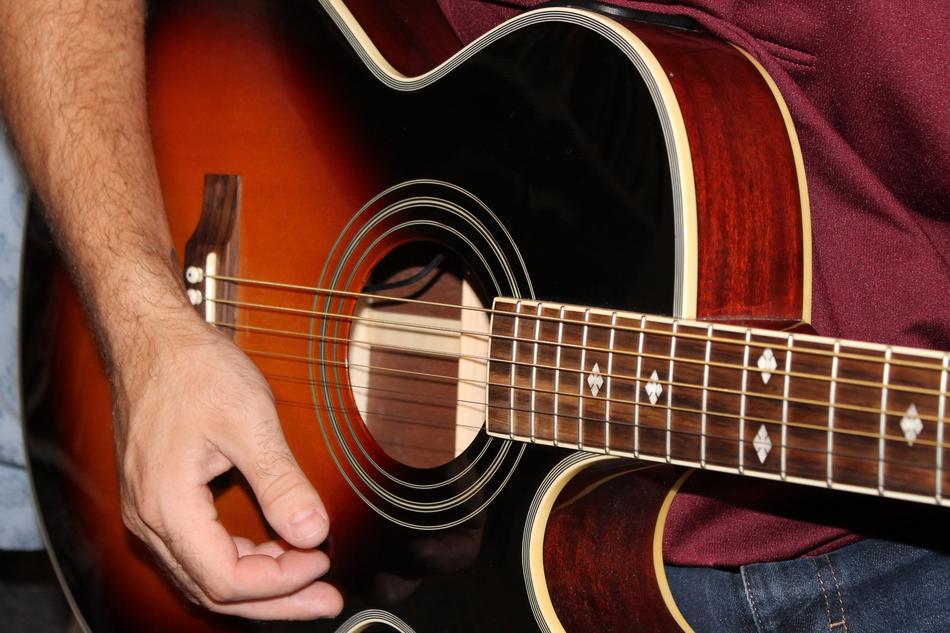 Guitar and hand