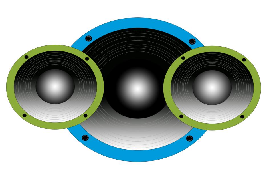 speakers on white background