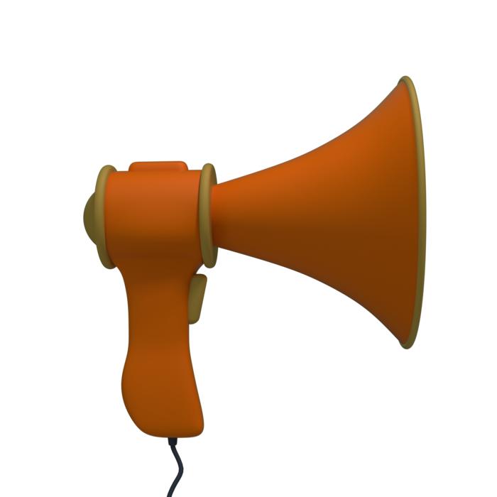 side view drawing of megaphone