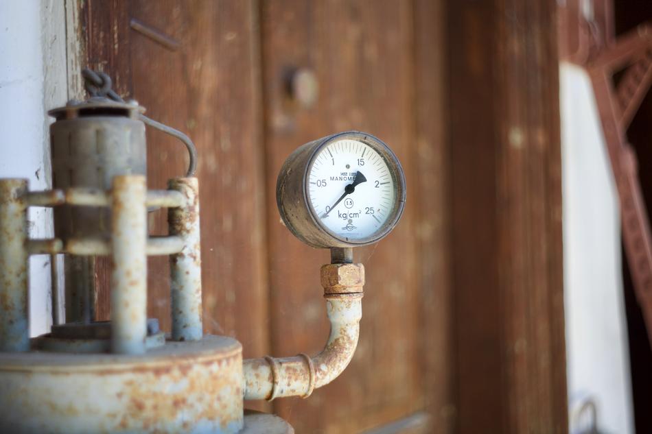 rusty measuring clock