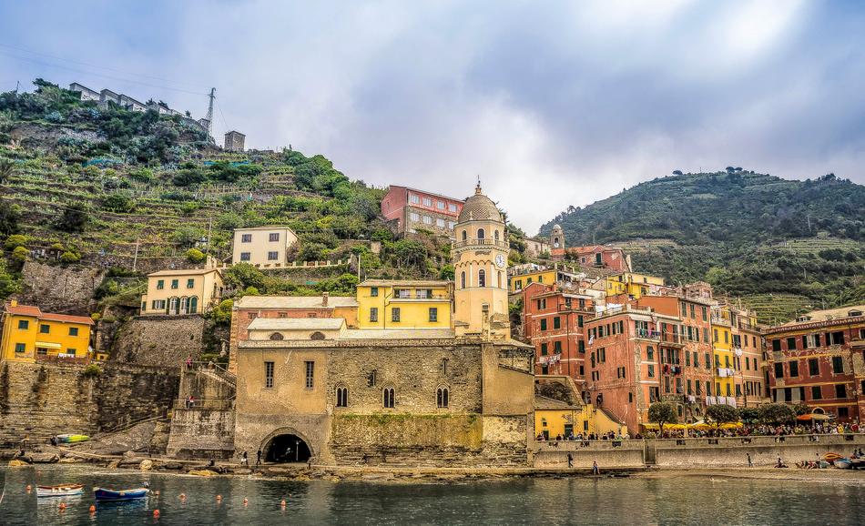 Cinque Terre on a cloudy day
