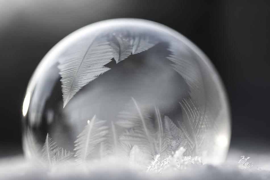 closeup photo of iced Soap Bubble