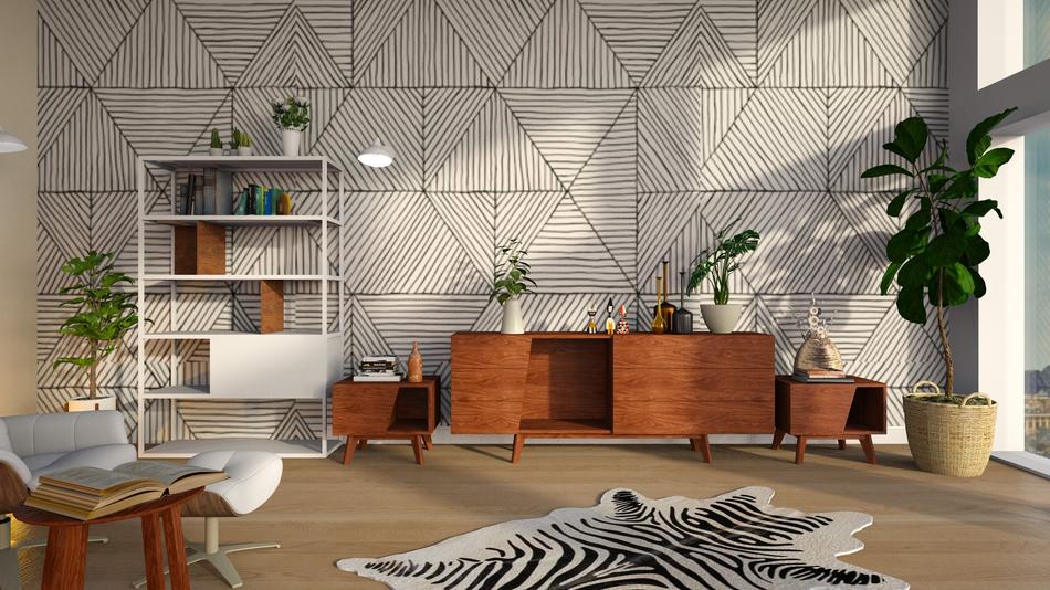 geometric modern room interior