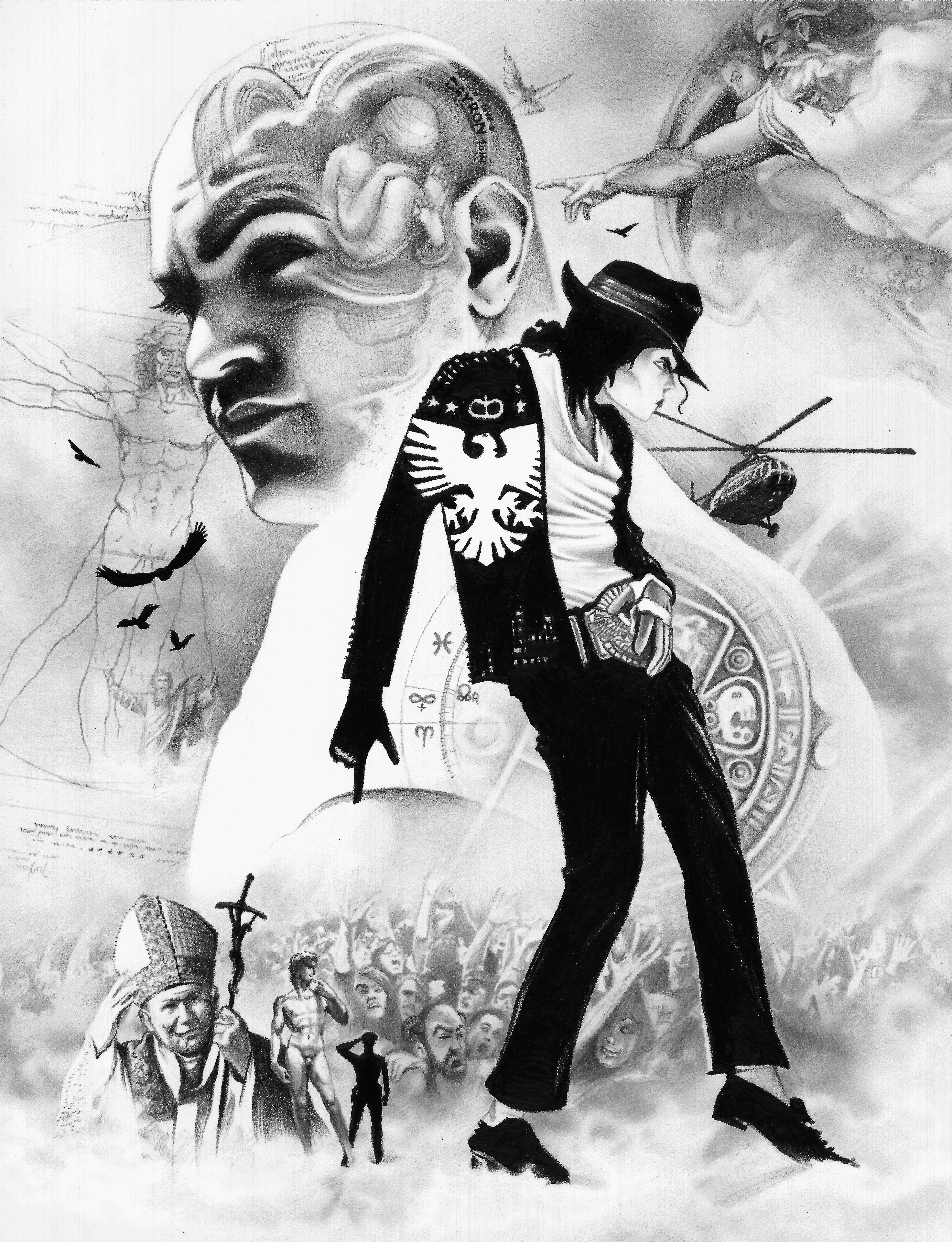 Майкл Джексон необычный рисунок