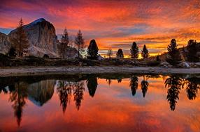 Lago Di Limides Dolomites drawing