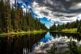 Gorgeous view of the beautiful Lake Irene with beautiful nature at summer, usa, Colorado
