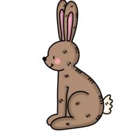 cartoon brown easter bunny
