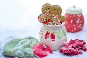 gingerbread in the snow for the holiday