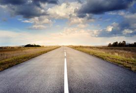 paved road going to the horizon