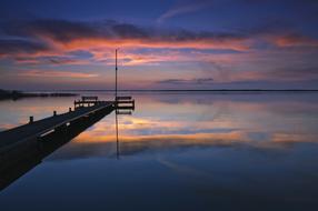 quiet lake in blue twilight