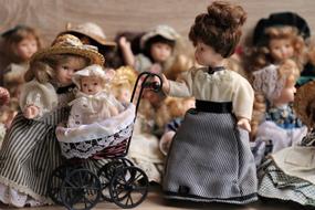 retro porcelain dolls collection