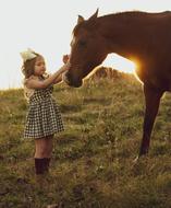 excellent Horse Sunset Girl