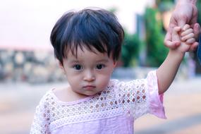 Portrait Baby close-up on blurred background
