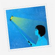 girl with self time pole
