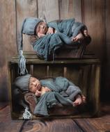 photo of newborns in boxes