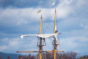 White sail ship in Canada