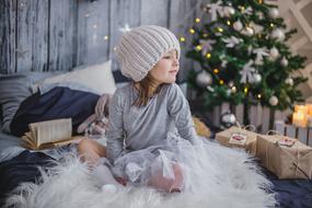 Girl and christmas Gift Presents