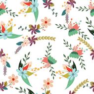 seamless floral pattern at white background