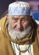 old oriental man with necklace, pakistan