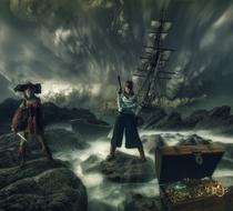 female Pirates, Fantasy collage