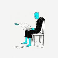 fantasy man reading drawing