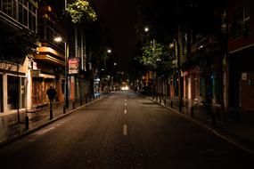 city street in the center at night