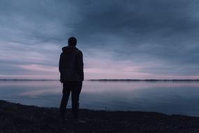 man on the sea shore