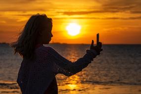 gorgeous Selfie Girl Silhouette
