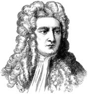 isaac newton portrait vintage drawing