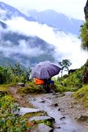 Hiking on the mountains with water