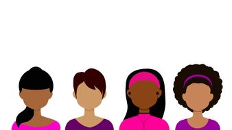 Avatar women faces on white background