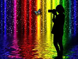photographer silhouette colors butterfly