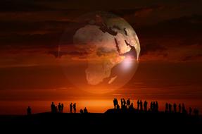 clipart of Group Of People Earth Globe