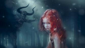 Fantasy Forest Mystical girl drawing