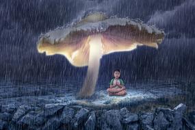 mushroom girl Rocks Landscape