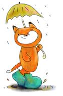 rain cute fox drawing
