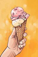 ice cream dessert hand drawing