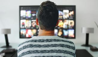 Man Watching television