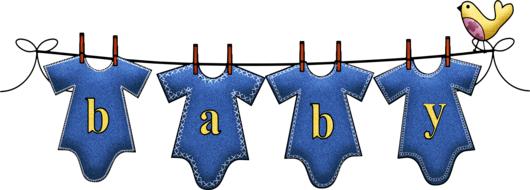 baby on overalls as an illustration