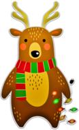 drawn cartoon fat christmas deer